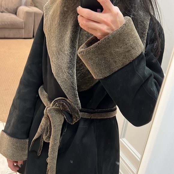 Genuine Shearling Robe Coat - Picture 12 of 15